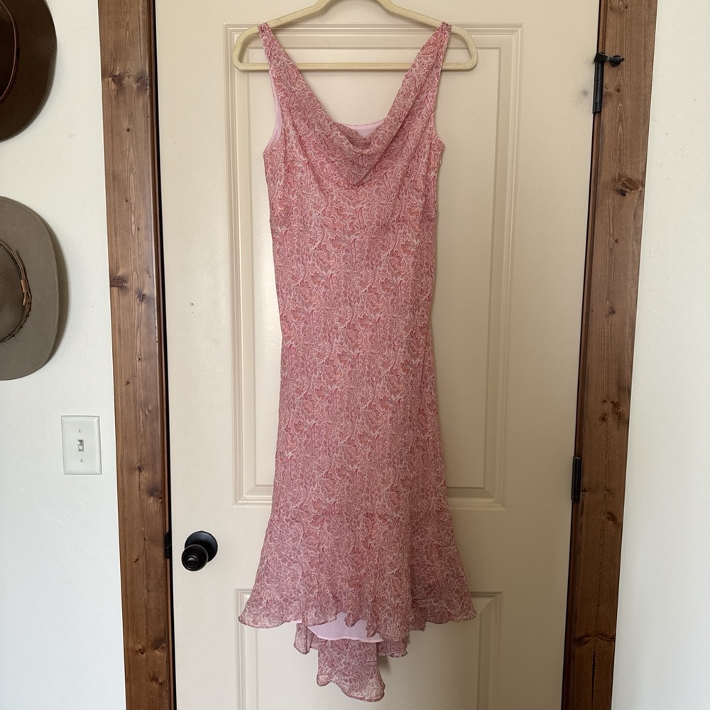 Vintage Silk Ann Taylor Cowl Neck paisley dress